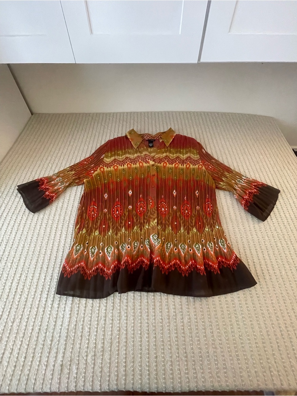 Liz & Me Multicolor Button-Down Blouse — Shirt - Size: 2X  22-24 W